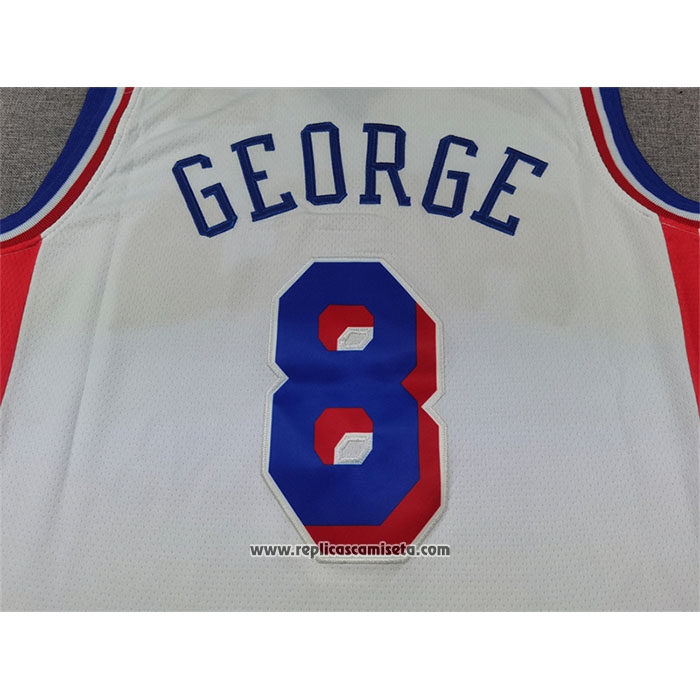 Camiseta Philadelphia 76ers Paul George #8 Association 2024-25 Blanco